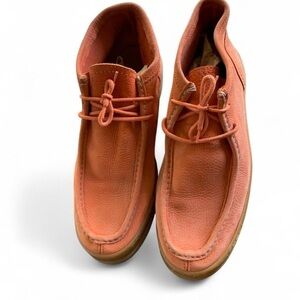 GBX vintage Y2K Men's Orange Leather suede moccasin chukka boots lace up size 12